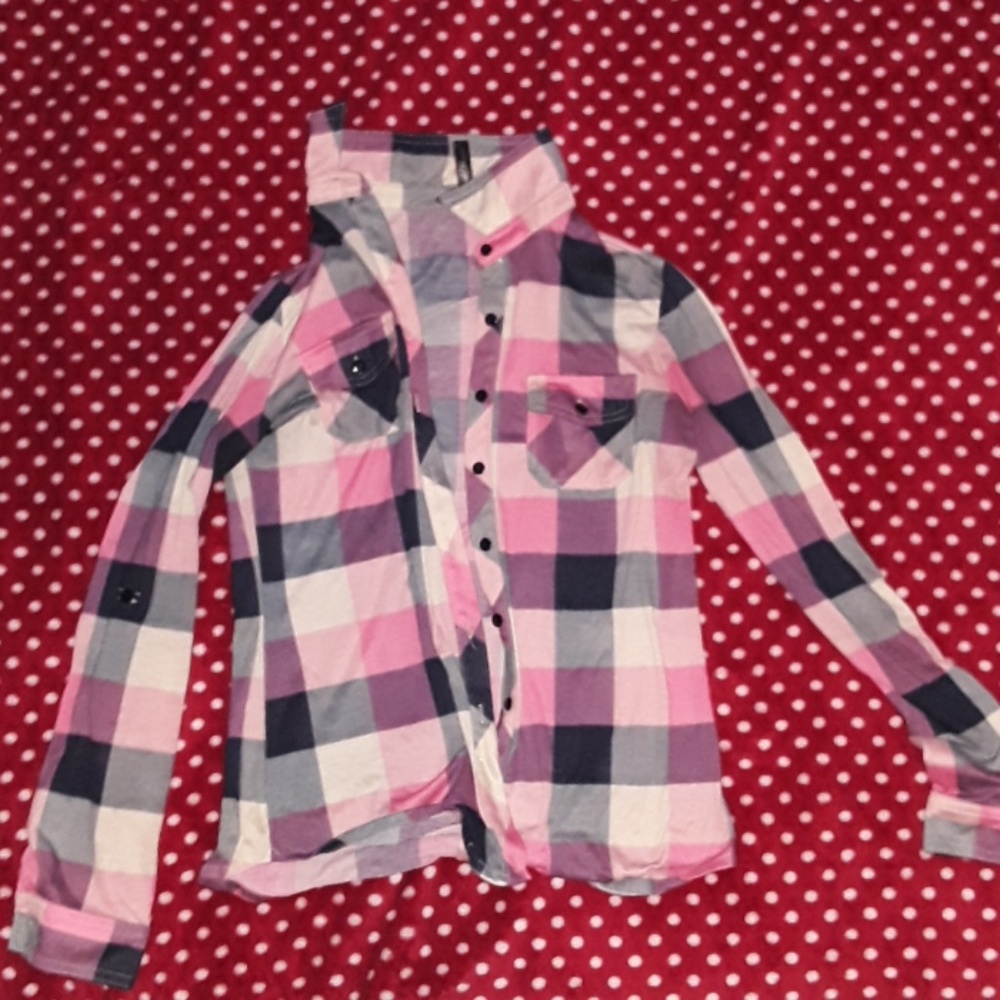 Multicolor plaid long sleeve shirt